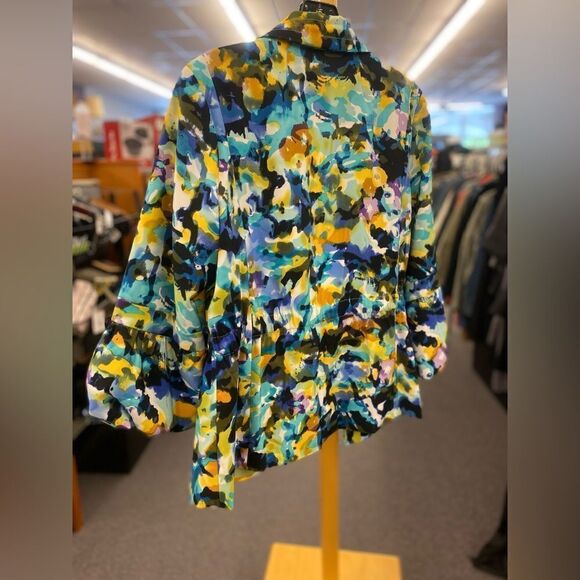 Erin London ladies Med Yellow & Purple Watercolor Jacket - Picture 3 of 4